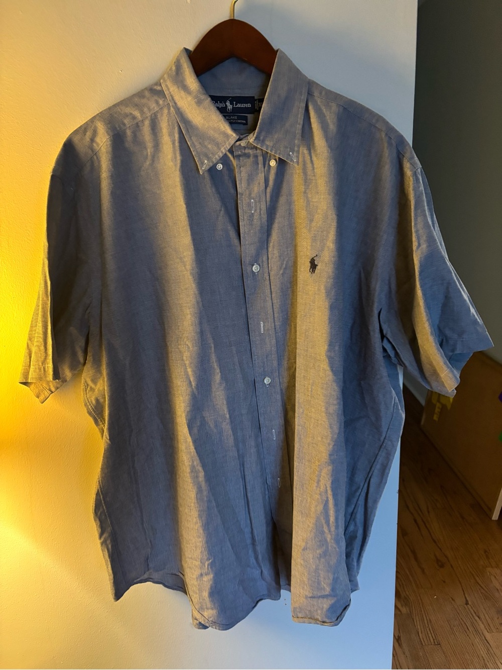 Ralph Lauren Blue Short-Sleeve Button-Down Shirt